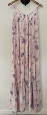 Buddy Love womens maxi long sun summer dress pink blue white ruffle Large NEW