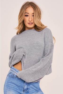 In The Style Charlotte Crosby Oversized Ballon Strick Pullover UK 6 SALEb DD 09