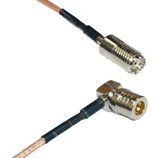 RG316 MINI UHF FEMALE to QMA MALE ANGLE RF Cable Rapid-SHIP LOT