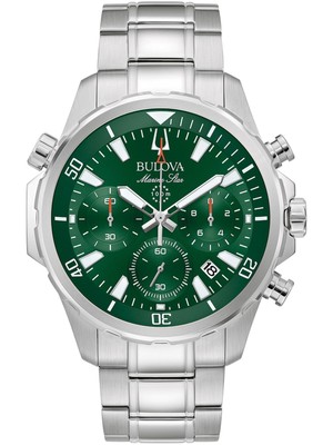 BULOVA 96B396 Herrenuhr Edelstahl Marine Star Silber