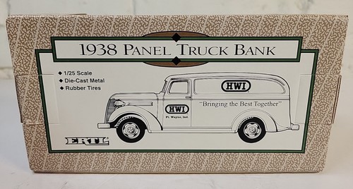 Ertl HWI 1938 Panel Truck Bank 1/25 Scale 1993. NEW In Box. Fort wayne indiana - Picture 3 of 6