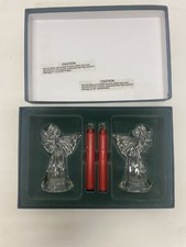 Wedgwood Angel CandleHolder One Pair Crystal With Candles Pre-Owned