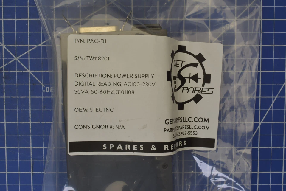 PAC-D1 / PWR SUPPLY DIGTL READING, AC100-230V, 50VA, 50-60HZ, 3101108 / STEC INC - Image 2 of 4