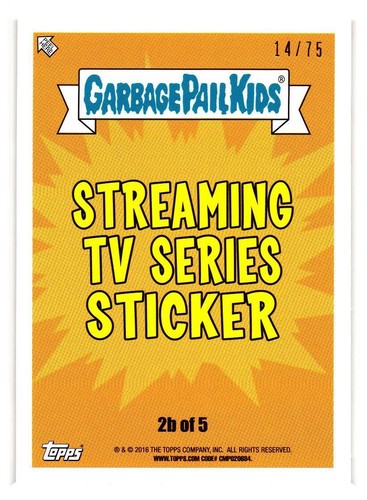 2016 GARBAGE PAIL KIDS SERIES 2 PRIME SLIME TRASHY TV PICK YOUR CARD BLOODY RED - Picture 106 of 323