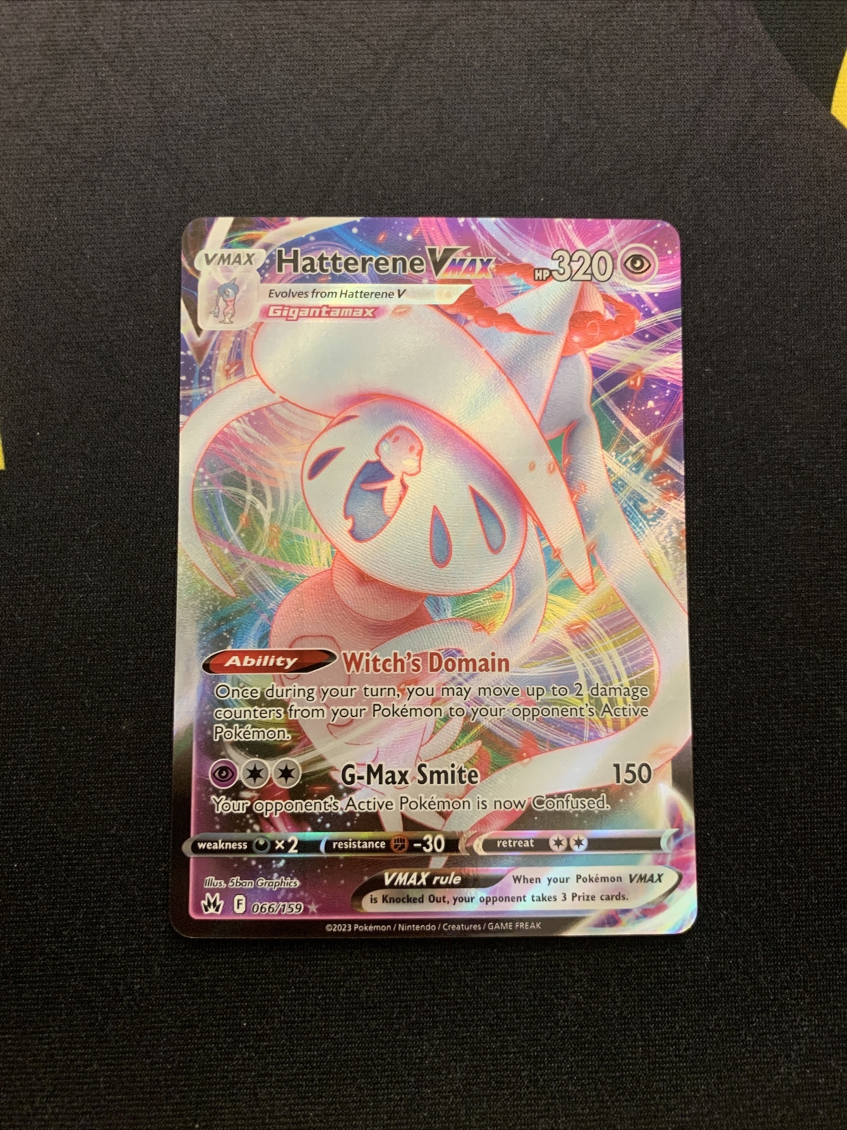 Hatterene Vmax 066/159 MINT -Ultra Rare Pokémon Card- Crown Zenith (2c)