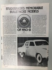 Studeart04 Article History Part I Studebaker Bullet Nose 1950 1951 Apr 1981 6 Pg
