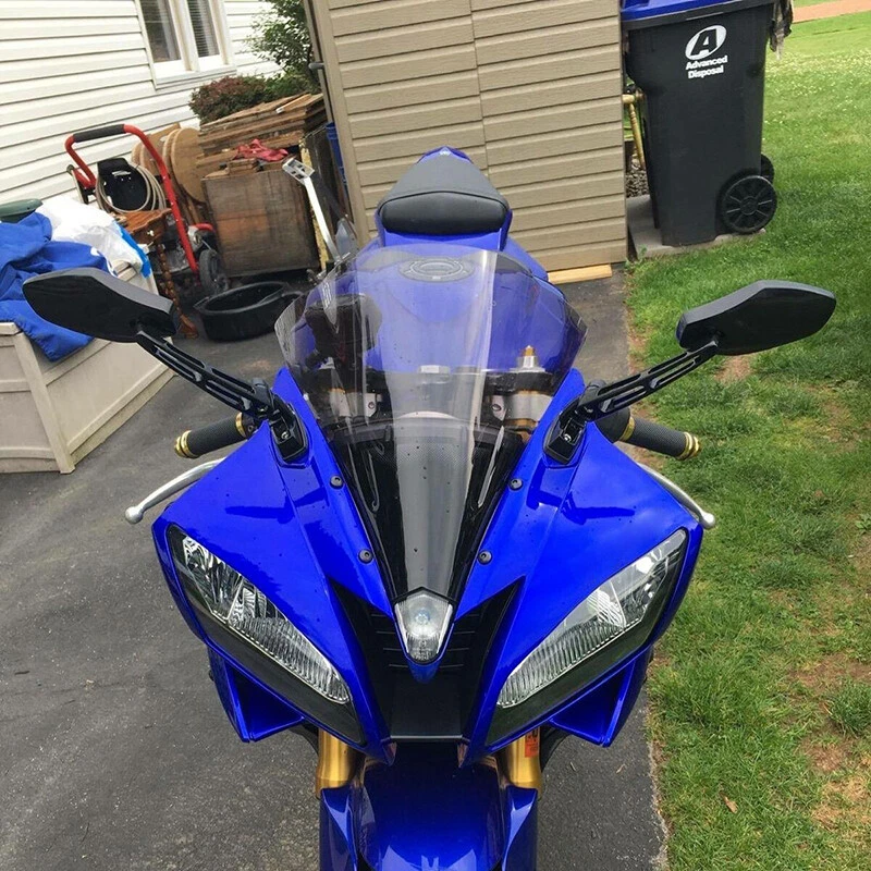 Espejo retrovisor lateral negro para motocicleta Kawasaki Ninja ZX14 ZX6 ZX6R 500 250 Foto 4 de 4