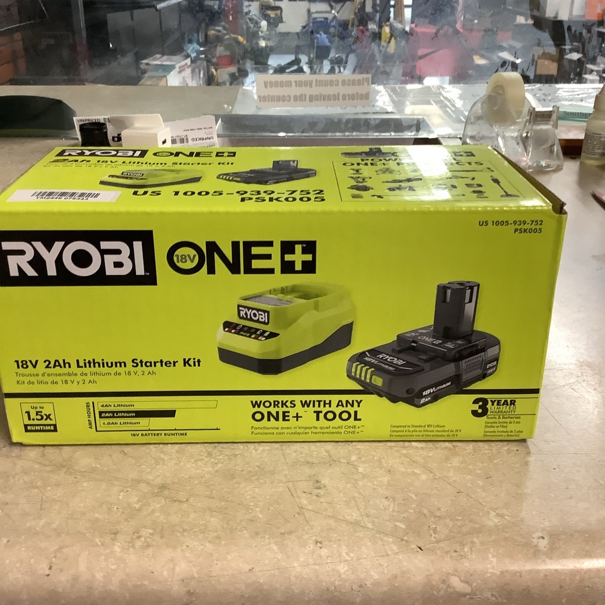 Ryobi PSK005 18V One+ Battery Charger Kit Black/Green
