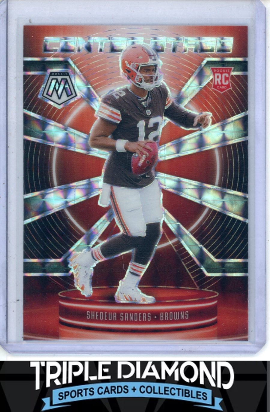 2025 Panini Mosaic Shedeur Sanders Rookie RC Center Stage Silver Mosaic P16