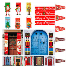 Christmas decorations Christmas couplets curtains Christmas banners pull flags C