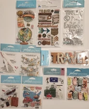 Lot Of 10 JOLEE'S BOUTIQUE MOMENTA Dimensional Scrapbooking Stickers TRAVEL