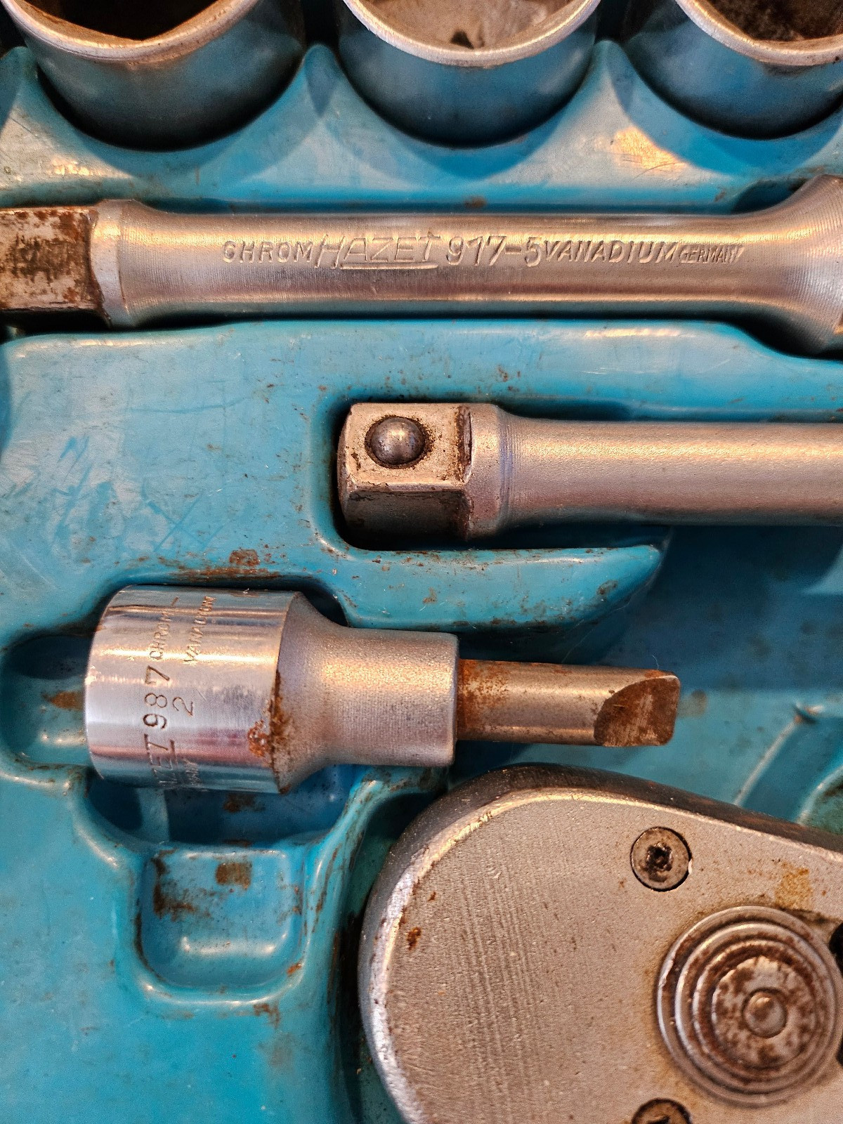 Vintage Hazet 905 Ratchet Socket Set Volkswagen Porsche Chrom Vanadium Germany