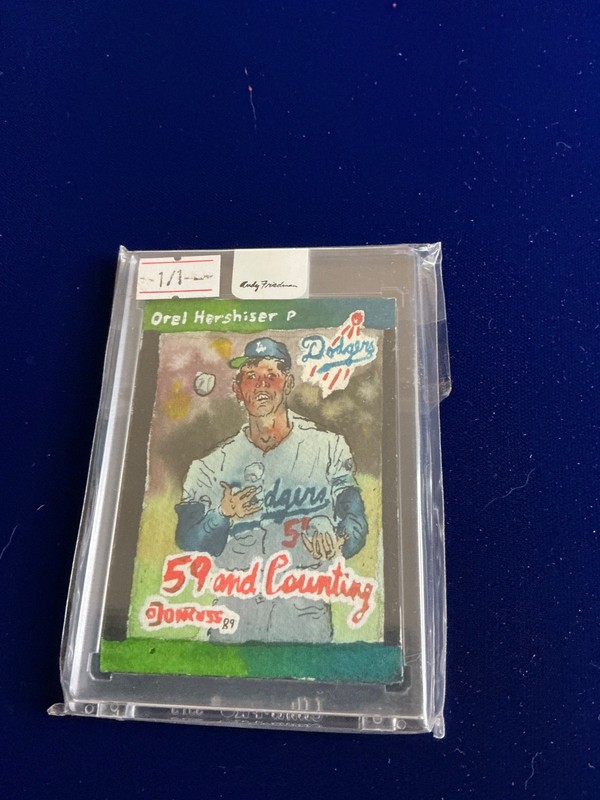 Orel Hershiser 2023 Topps Andy Friedman 1989 Topps Art Auto #1/1
