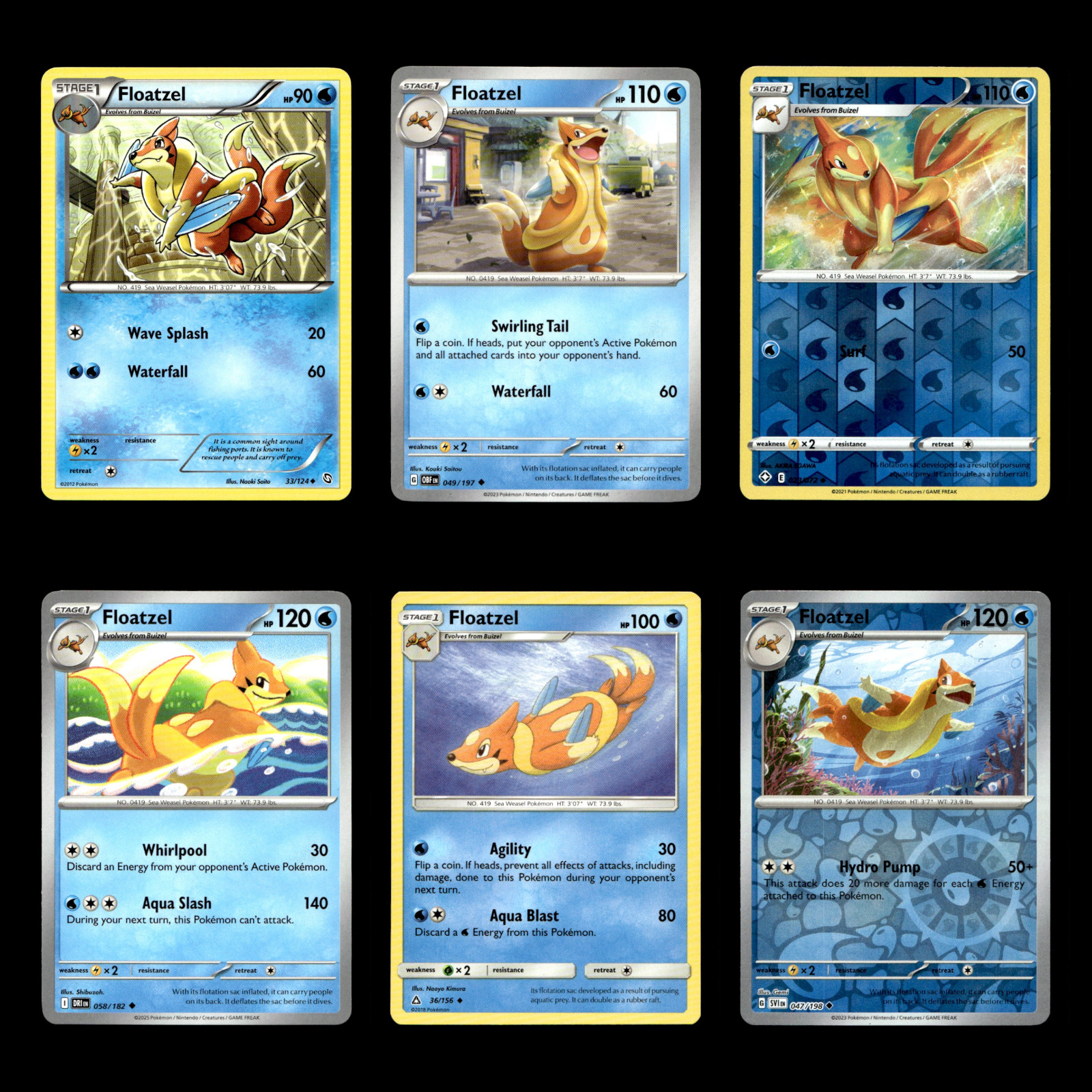 Floatzel Lot 33 Black White Dragons Exalted Pokemon Cards Collection Set