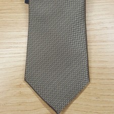 ALFANI Mens Neck Tie Tan Geo Micro Weave Modern Classic Necktie