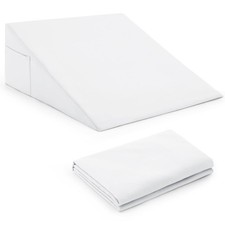 White Bed Wedge Pillow Cover with Zipper 25 x 25 x 10,
