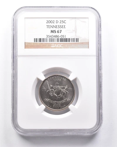 MS67 2002-D Washington State Quarter Tennessee NGC *6317