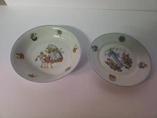 Vintage Schwarzenhammer Fairy Tale Child's Dish and Bowl set of (2) Germany #19