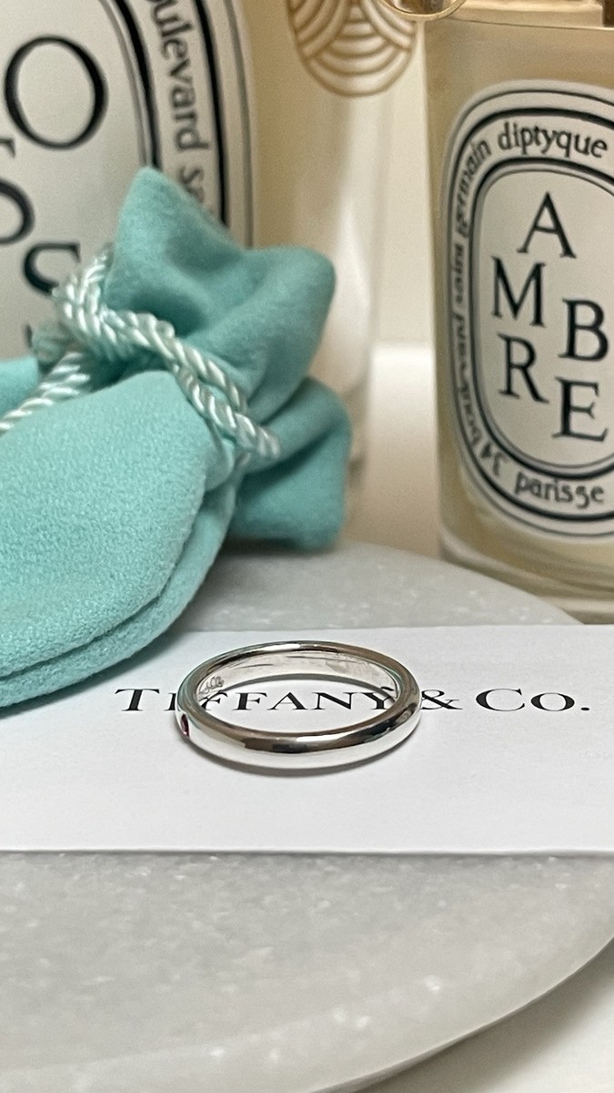 Tiffany Elsa Peretti Ruby Silver Stacking Band Size $500 NEW