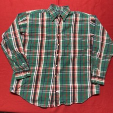Vintage Ralph Lauren The Big Shirt Size Large Green Plaid Y2K Button Down