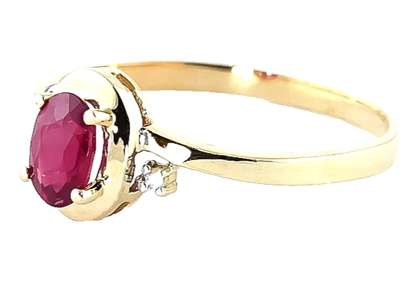 14k Solid Gold Natural Red Ruby and Lab Grown Diamonds Women Ring Christmas Gift - Image 2 of 4