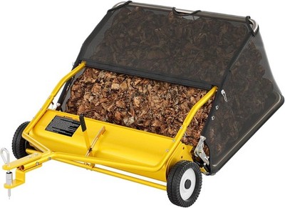 48'' Tow Behind Lawn Sweeper Leaf Collector Sweeper for Lawn Grass Sweeper Hopper