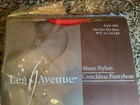 Leg Avenue sheer nylon crotchless pantyhose, color red, One Size — photo 8