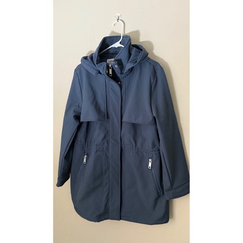 Giacca Anorak Nine West blu con cappuccio coulisse vita tasche XL donna - Foto 2 di 11