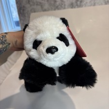FAO Schwarz Adopt a Pet 14" Lying Panda Bear with Attached Adoption Papers NWT