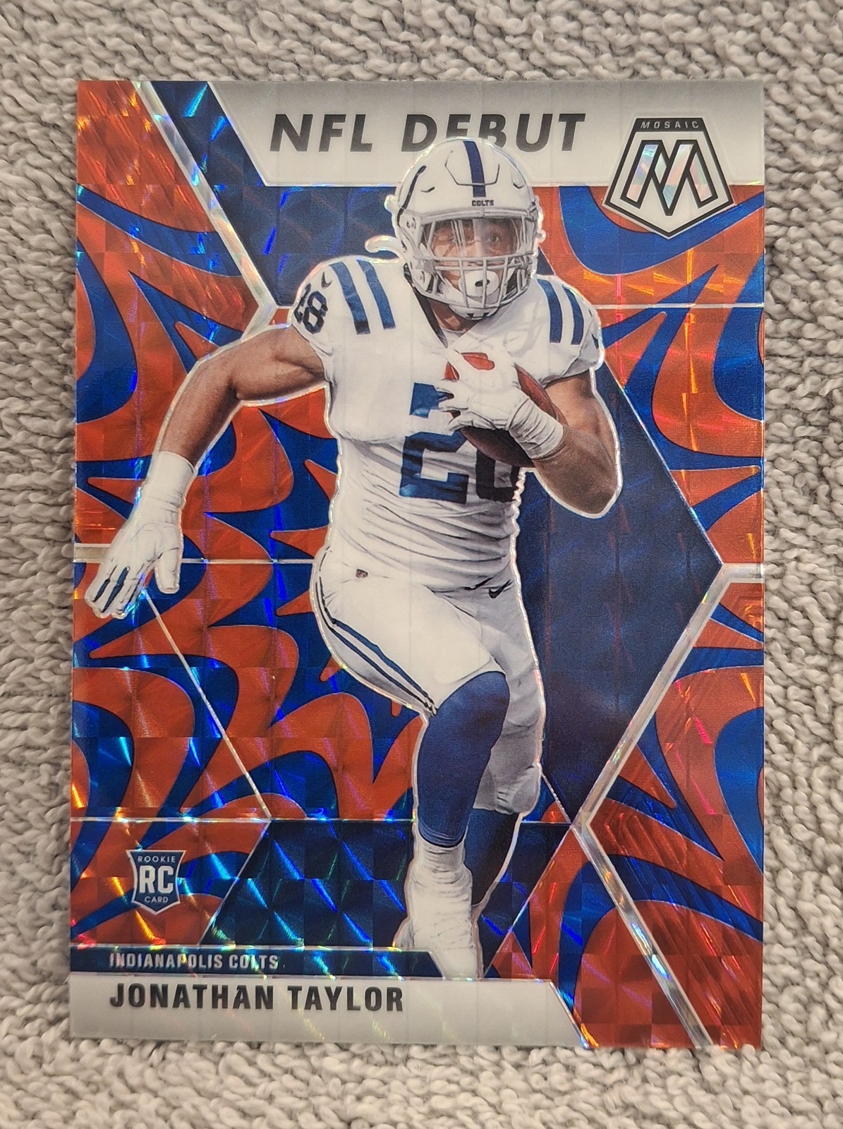 2020 Panini Mosaic - NFL Debut Jonathan Taylor #276 Reactive Blue Mosaic...
