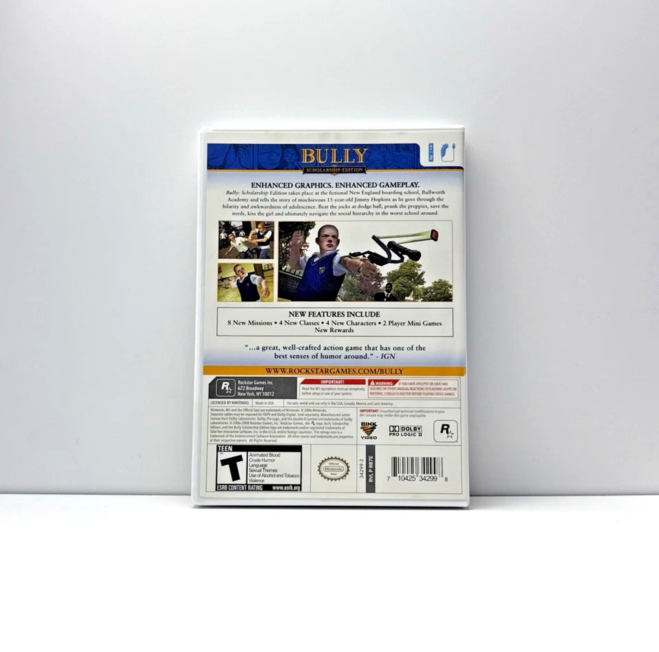 Bully: Scholarship Edition Nintendo Wii CIB Complete Refurbished & Tested - Image 2 of 4