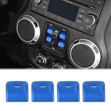 Window Control Switch Button Cover, 4Pcs Aluminum Alloy Window Swi Color: Blue
