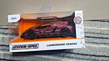 Hyper-Spec Lamborghini Veneno Burgundy Red Diecast 1:32 Scale Jada New Must See!