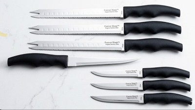 Forever Sharp 7-Piece Surgical Stainless Steel Knife Set - Open Box- Unused