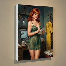 April O'Neil TMNT Canvas UV Print 12x16 - Vintage Retro Pin-Up Wall Art Decor