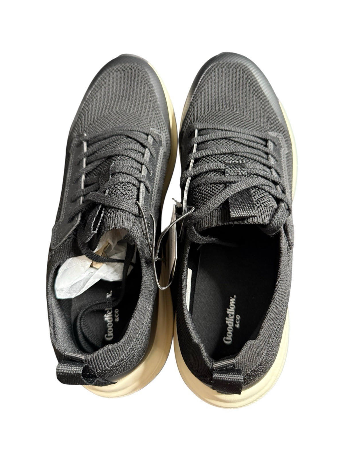 Goodfellow &Co Lee Mens Sneakers Sz 11.5 Black Memory Foam Lace Up NEW WITH TAGS thumbnail 2