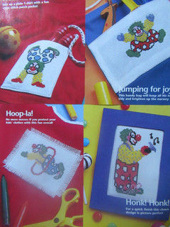Stickvorlage "Bunte Clowns" 7 Kreuzstichmotive Lucie Heaton
