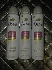 Dove Even Tone Antiperspirant Dry Spray Peach Blossom  Rice Milk Lot Of 3