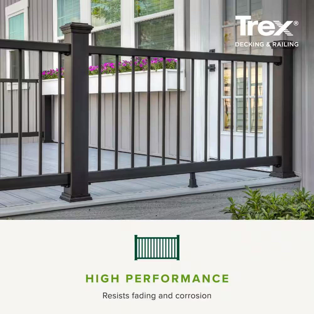 Buy Enhance 6 Ft. X 36 In. Charcoal Black Composite Rail with Black ...