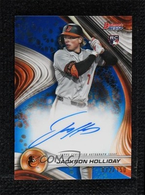 2024 Bowman's Best of Blue Refractor 72/150 Jackson Holliday Rookie Auto RC v9t