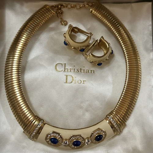 Ensemble collier et boucles d'oreilles Christian Dior vintage