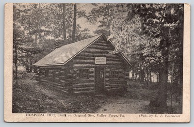 Hospital Log Hut, Valley Forge, Pennsylvania 1920s postcard