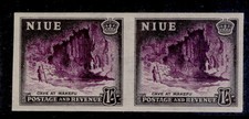 NEW ZEALAND - Niue GVI SG120, 1950 1s IMPERF PLATE PROOFS, LH MINT