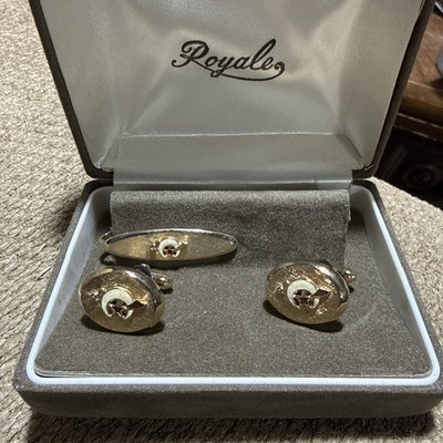 Shriners Tie Clip/bar And Cuff Links by Royale