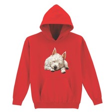 Sleeping Westie Dog Puppy Animals Kids Hoodie Childrens Hooded Jumper Pet Lover