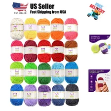 20 Acrylic Yarn Skeins - 438 Yards Multicolored Yarn in Total – Great Crochet...