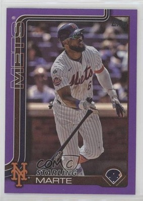 2025 Topps Series 1 Purple Rainbow 91/250 Starling Marte #173 0vt8