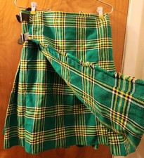 Celtic Pro Men s Scottish Kilt All Safe Trading Green Plaid Skirt Size 30