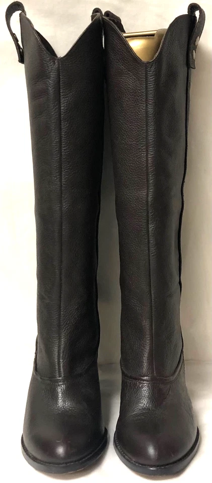 BOTAS DE EQUITACIÓN JESSICA BENNETT ALTAS WESTERN CAMPUS CUERO MARRÓN TACÓN APILADO TALLA 6M Foto 4 de 4