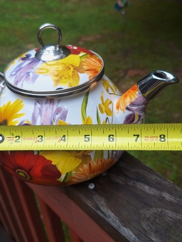 Pioneer Woman 2.3 Qt.tea Kettle Summer Garden Floral Enameled Steel Retired READ - Picture 10 of 12